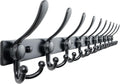 Dseap MaxStrong 2.0 Coat Rack Wall - 37” Long 10 Tri Hooks - Ultra Heavy-Duty Stainless Steel Wall Mount Coat Hanger, Hook Rail for Clothes Hats Jacket Towels Black