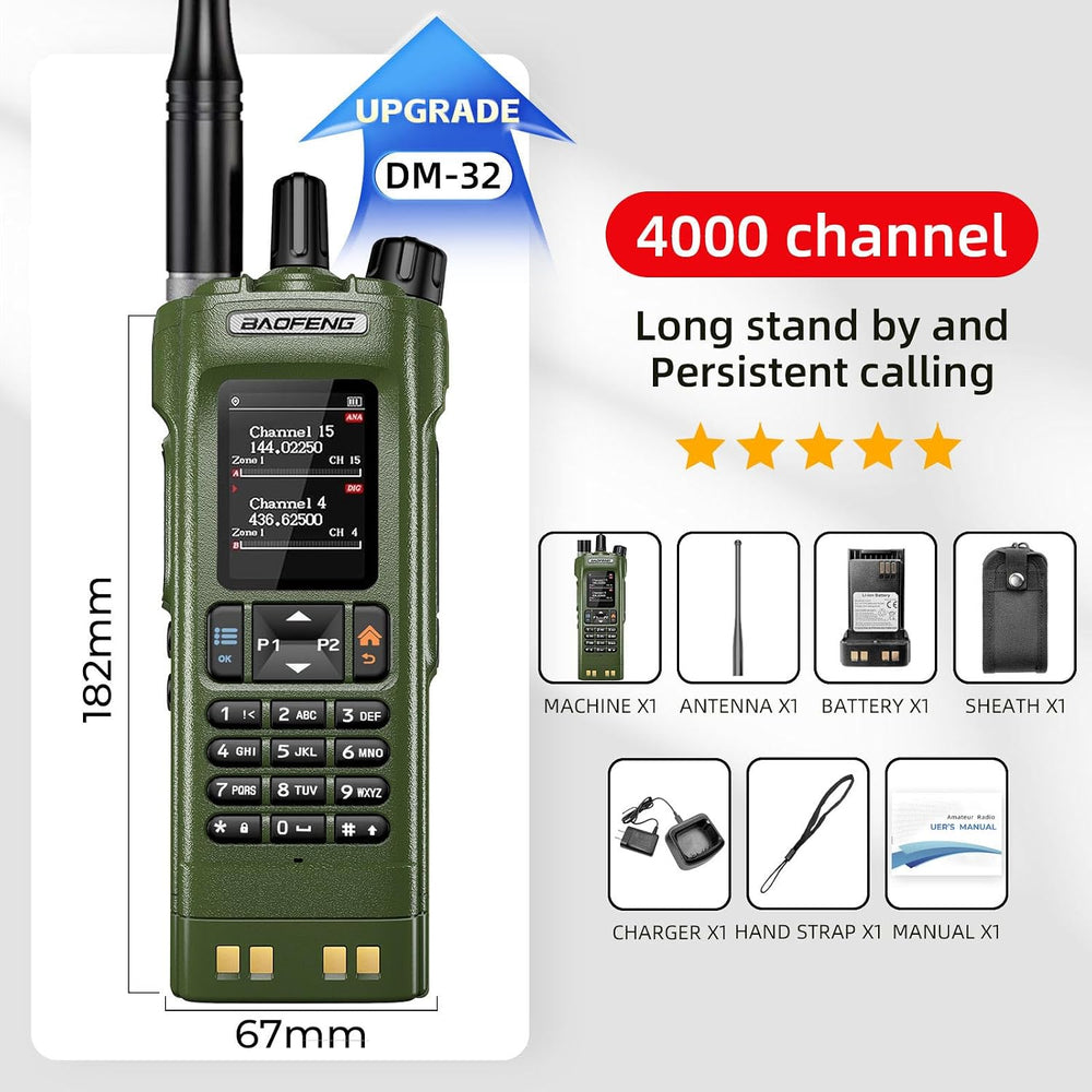 BAOFENG DM32 DM-32UV DMR Radio,Walkie Talkies Long Range ,ham Radio 1pcs