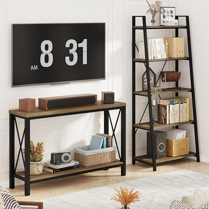 BON AUGURE Farmhouse Entryway Table, Sofa Console Table Behind Couch for Livi...