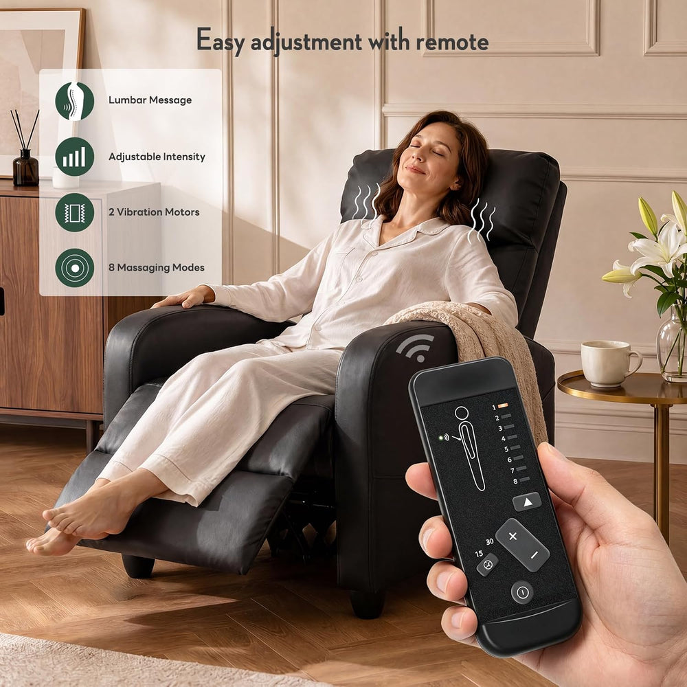 Massage Recliner Chair, Recliner Sofa Fabric for Adults, Recliners Home Theat...