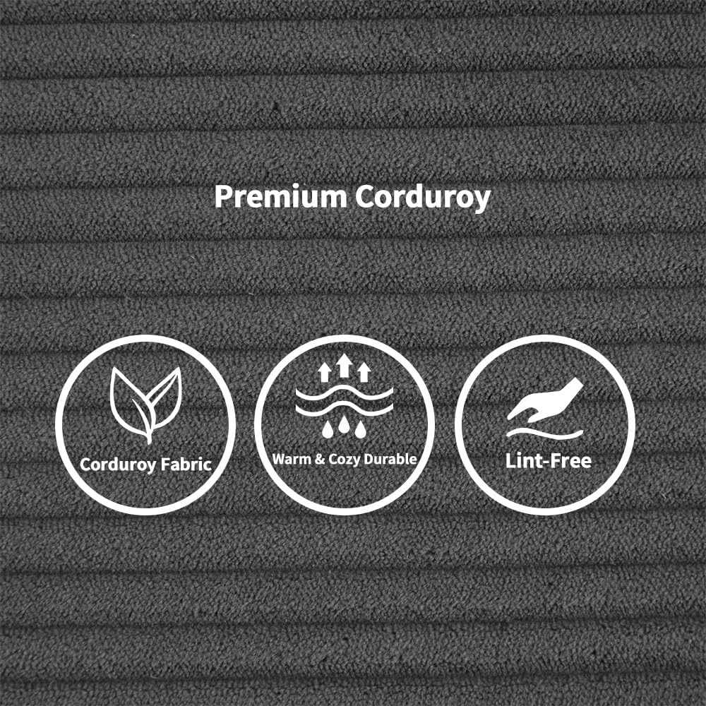 ZEIINPA Convertible Floor Sofa Bed with Fixed-Shape Frame, Modular Corduroy Folding Mattress Couch with Armrest, Floor Sofa Lounge Couch for Living Room Bedroom Lounge Studio,Dark Gray