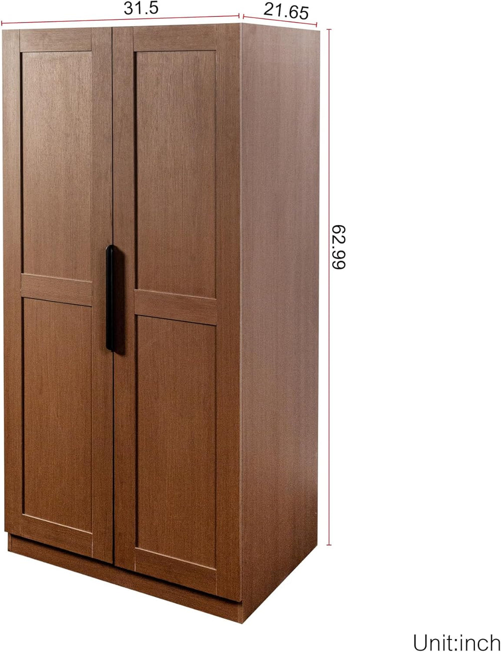 62.99" Kitchen Pantry Cabinet with 12 Door Shelves, Freestanding Buffet ...