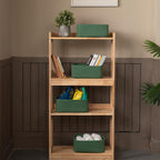 4 Pack Small Storage Shelf Baskets for Organizing, Mini Woven Rope Storage Bins for Towels, Cute Decorative Closet Organizer，Baby Nursery, Gift Empty Baskets -13''Lx8.66''Wx5.11''H-Green