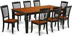 East West Furniture LGDA9-BCH-W 9 Piece Dining Room Furniture Set Includes a Rectangle Kitchen Table with Butterfly Leaf and 8 Dining Chairs, 42x84 Inch, Black & Cherry