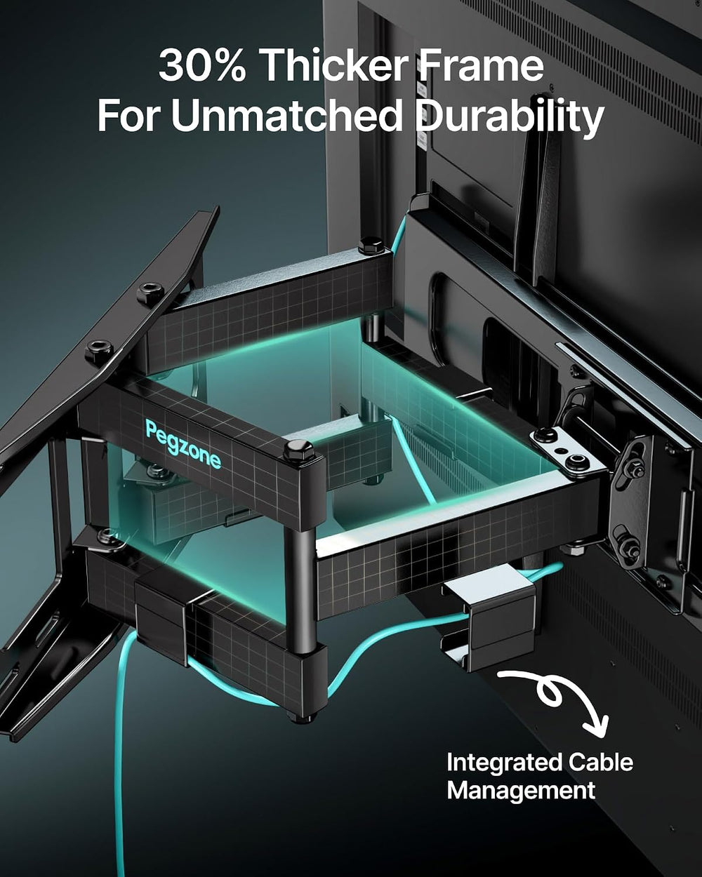 Pegzone Full Motion TV Wall Mount for 37-90 Inch TVs up to 132lbs | Swivel Ti...