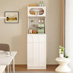 Kitchen Pantry Storage Cabinet with Drawer, Tall Kitchen Storage Hutch Cabinet, Assembly Required, Coffee Bar Workstation, for Dining Room, Living Room(White,170x50cm/66.9x19.7in)