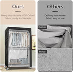 Rileytee Garment Rack Cover,600D Heavy Duty Waterproof Clothing Rack Cover,Clothes Rack Cover with Zipper for Metal Garment Rack（Clear Front,46"W x 18"D x 80"H,Cover Only)