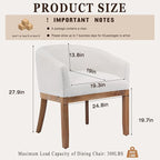 SoarFlash Mid Century Modern Upholstered Barrel Dining Chairs with Arms, Farmhouse Linen Kitchen and Dining Room Chairs, with Natural Hardwood Frame (Beige)