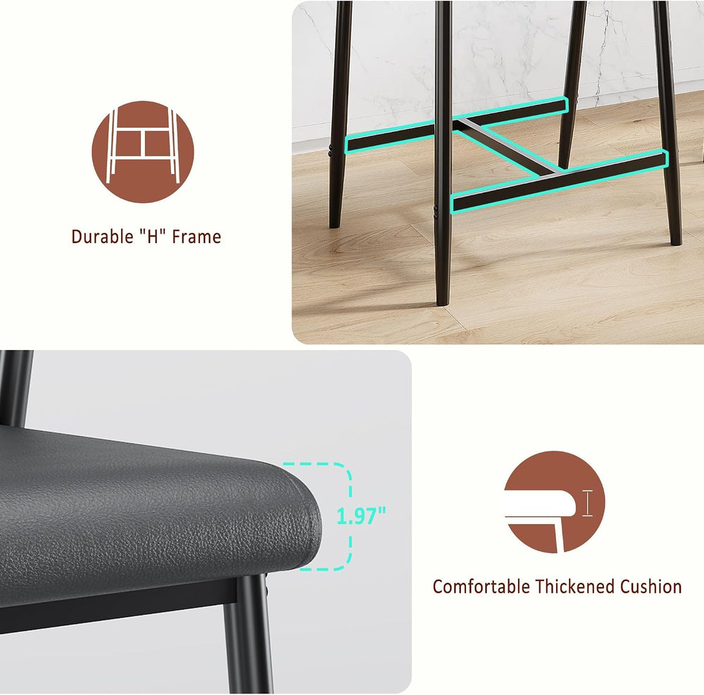 IDEALHOUSE Counter Height Bar Stools Set of 2 With Arms,26" Upholstered ...