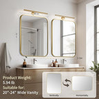 Gold Bathroom Mirror, 16x20 Inch Aluminum Frame Rectangle Mirror, Anti-Rust, Tempered Glass, Wall Mirror for Over Sink, Vanity, Bedroom, Entryway, Horizontal/Vertical