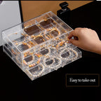 SPAKOWN Earring Organizer Box Large 18 Compartments | Jewelry Holder Organizer with 3 Drawers Stackable Earring Bracelet Storage Case Jewelry Boxes for Women (Clear)