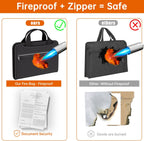Fireproof Accordion File Organizer with Binder, 1 Inch D Rings Hold up 225 Sheets of 8.5" x 11", 13 Pocket Colorful Expanding File Folder with Zipper & Labels, Portable Travel Safe Storage