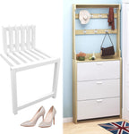 Wall Mounted Chair,Space Saving Hidden Wall Stools,Solid Wood Porch Chair,Door Shoe Cabinet Hidden Footstool Bathroom Balcony Living Stool