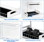 2 Pack Under Sink Organizer, 2 Tier Under Sink Organizers and Storage Multi-Purpose Under Sink Storage for Bathroom Kitchen (White)
