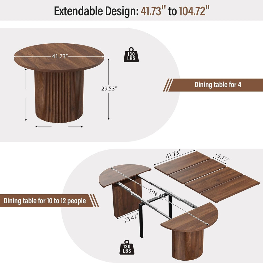 weselon 42"-105" Extendable Dining Table for 4-12, Expandable Oval ...