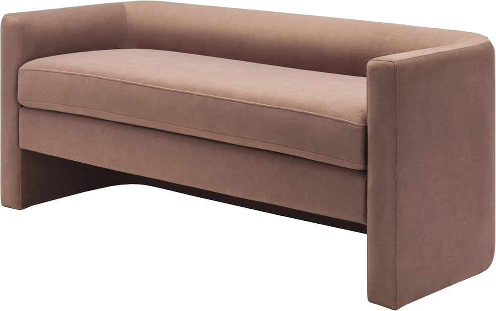 Livabliss Maryann Modern Bench, 24" H x 60" W x 23" D, Clear