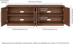 Henn&Hart TV Stand for TVs up to 75'' with 2 Concealed Storage Cabinets and Adjustable Shelves for Living Room, Family Room, or Office, Medium Walnut