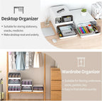 Underwear Organizer Drawer, 12 Cells Plastic Sock Underwear Storage Drawer, Stackable Closet Organizers and Storage Box for Bras, Socks, Scarves, Ties, Belt (King Size-White, 1 Pcs)
