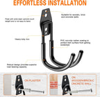 Heavy Duty Garage Hooks 4 Pack, J Shaped Hanger, Wall Mounted Storage System, Power and Garden Tool Organizer, for Hanging Ladders, Bikes Tires, Hose, Bulk Items