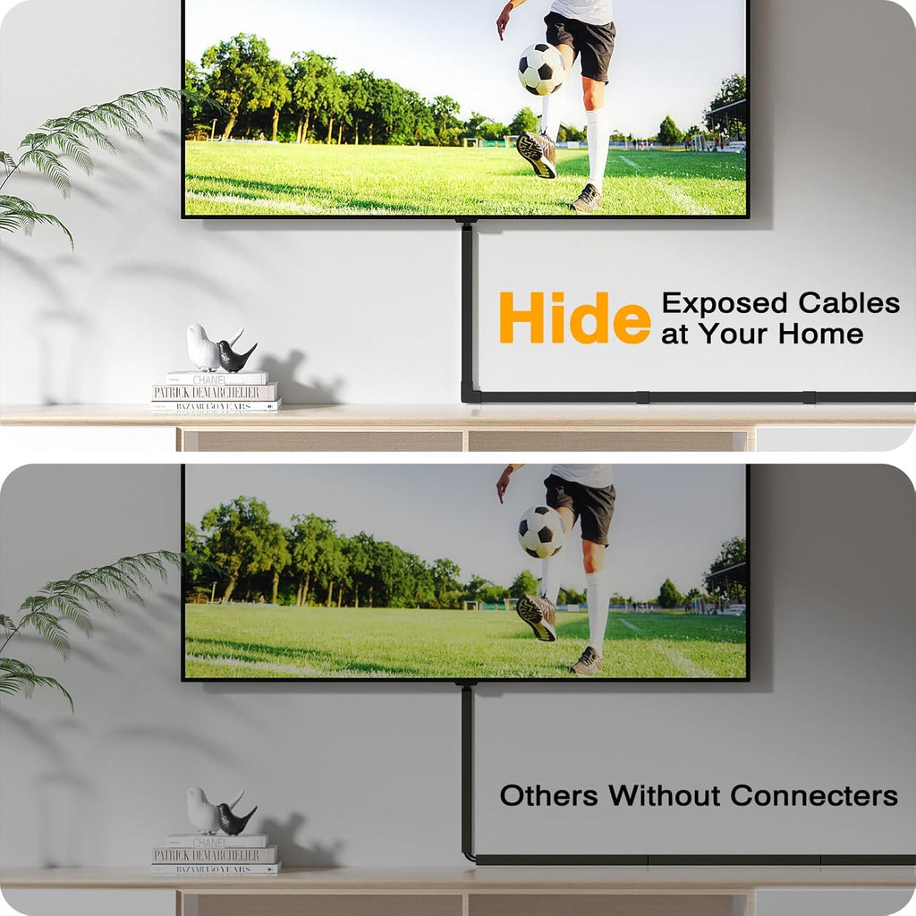 Cable Hider, 157in Delamu Cord Hider Wall for Wall Mounted TV, Wire Hider Kit, Paintable Cable Concealer Raceway Management for Home & Office, 10XL15.7 W0.95 H0.55in, Black
