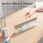 Weekly Pill Organizer Magnetic, Removable Pill Box 7 Day 1 Time a Day, Large Pill Case Travel, Week Once Daily Medication Dispenser, Medicine Container Holder for Supplement Vitamin, Brown