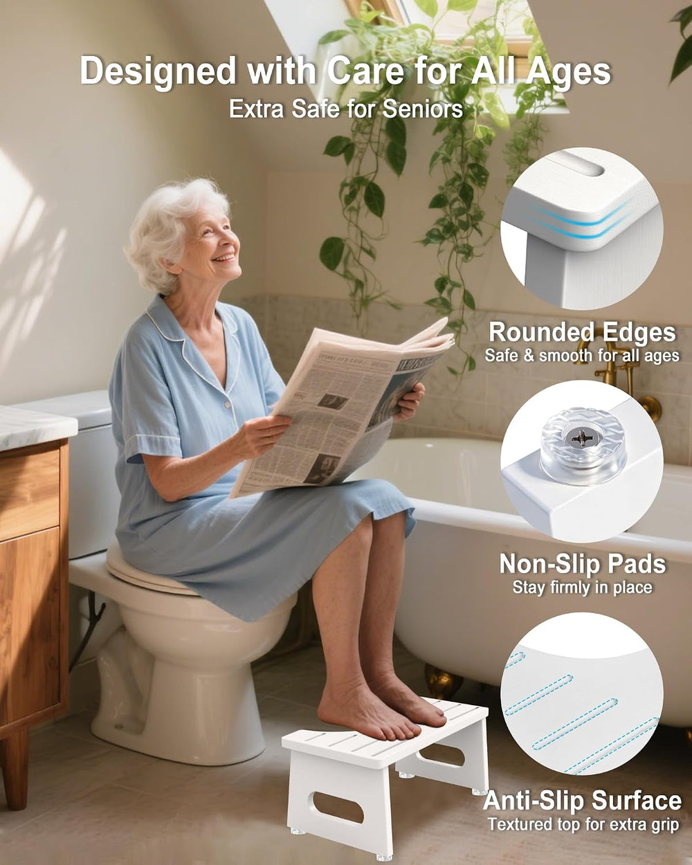YOSE Squatting Potty for Adults, Foldable Bamboo Toilet Stool Squat Adult, No...