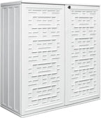 ADDOK 60-Gallon Storage Cabinet Light Weight Resin Indoor/Outdoor Storage Unit for Patio, Garden, Veranda with 1 Laminate Shelves (Ivory White)