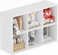 Book Shelf, Wooden Cube Storage Organizer with 11" Open Cubes, Stackable Modular Bookcase for Room Divider Storage, 2 Tier Bookshelf for Living Room, Bedroom, Office (White, 6-Cube)