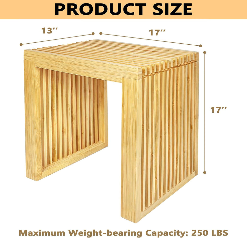 Bamboo Dining Bench Woodden Bench Seat for Kitchen, Living Room, Dining Room,...