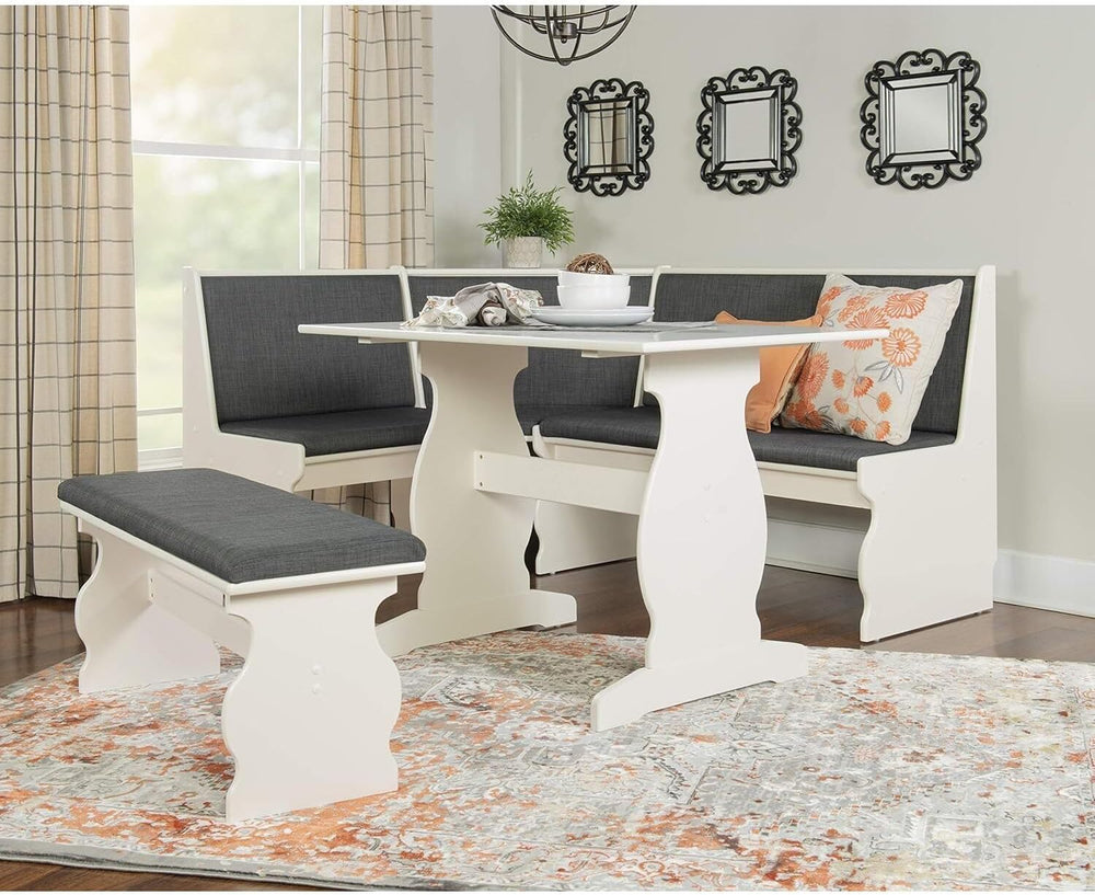 HomeStock Old World Opulence Charcoal Breakfast Nook 66.5x50.47x35.51 in - Co...