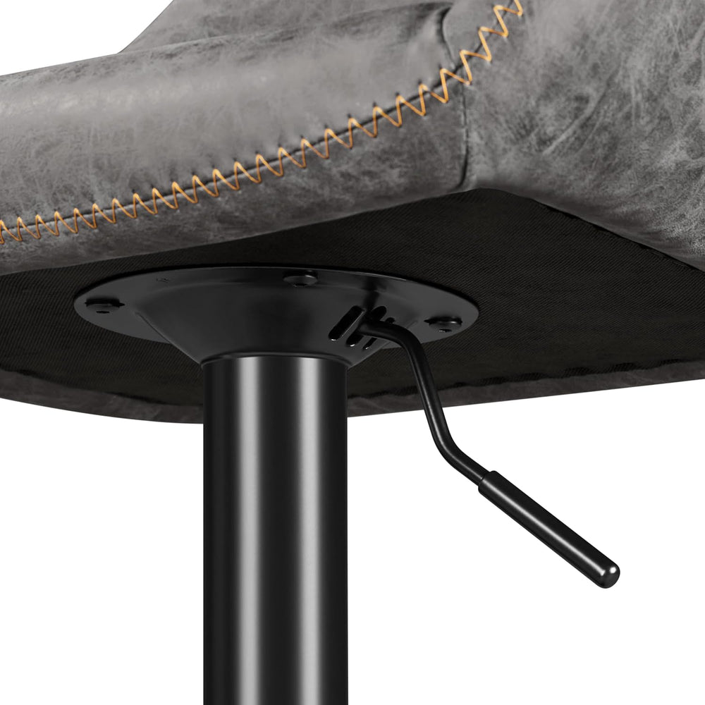 Yaheetech Bar Stools Set of 4, Adjustable Swivel PU Leather, Gray