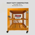 Industrial Storage Cabinet, LPG Tanks Storage, 31"x30"x35", 4 Cylinder Capacity, Yellow, Hazardous Storage, Utility Room