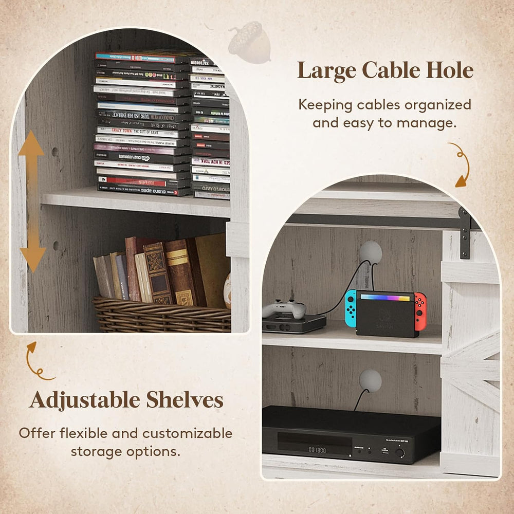 Lifewit Farmhouse TV Stand for up to 65" TV, Entertainment Center with A...