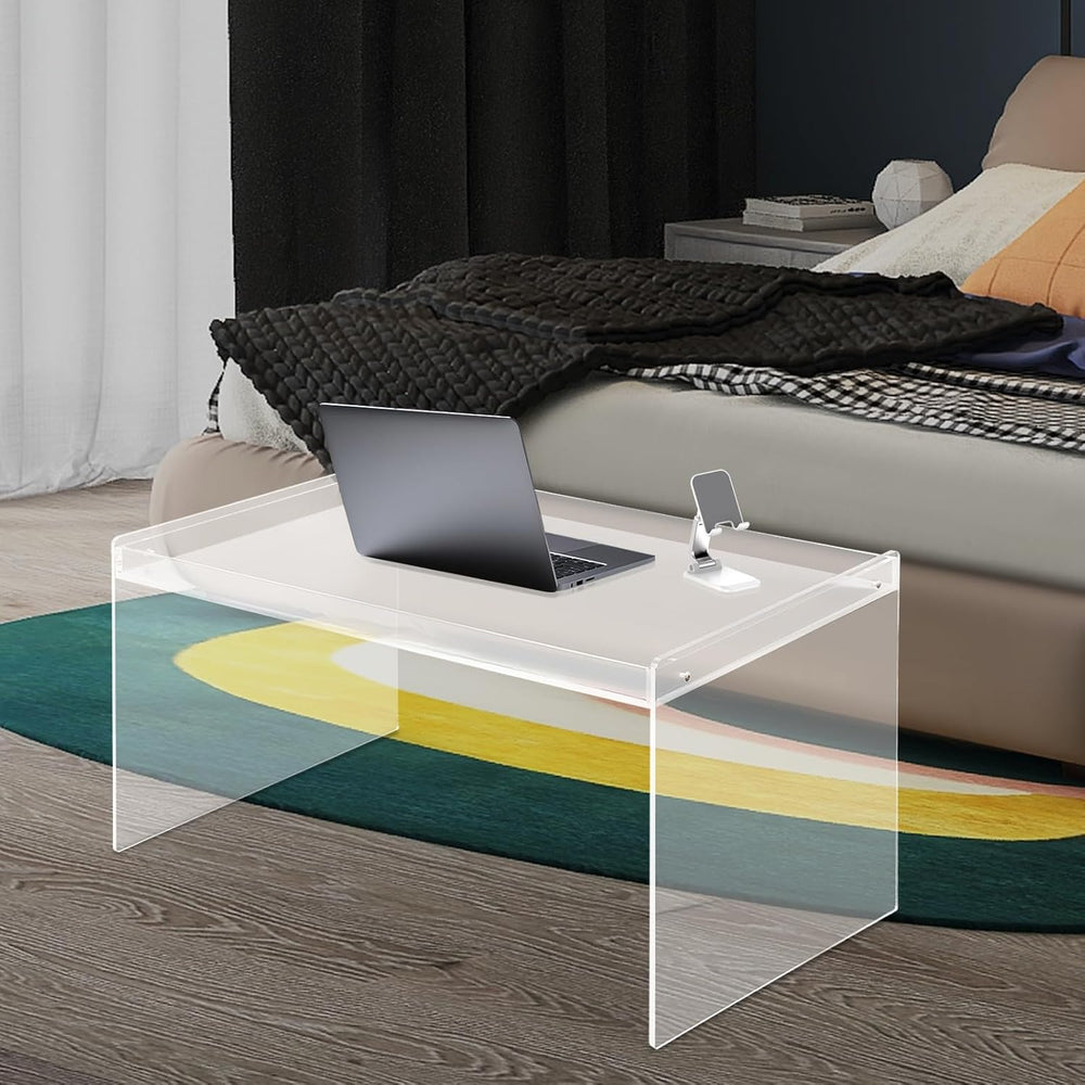 Modern Acrylic Table Clear, Rectangle Acrylic Side Table Furniture, Modern Te...