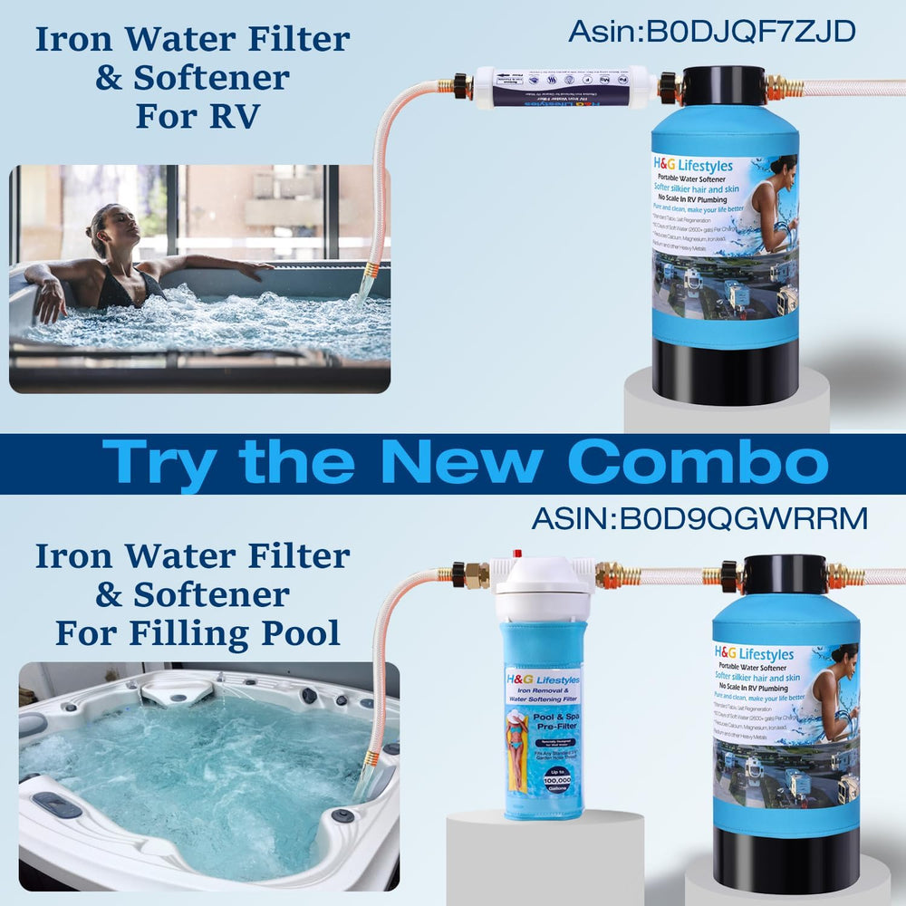 H&G lifestyles Portable Water Softener for RV 5A Food-Grade