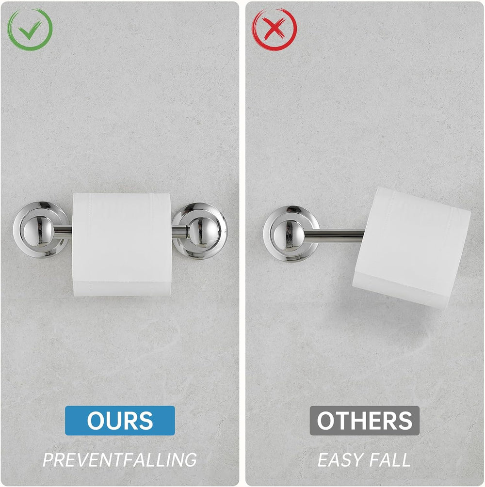 RUMOSE Pivoting Toilet Paper Holder and Hand Towel Ring, Polished Chrome