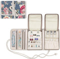 Teamoy Travel Jewelry Roll, Jewelry Storage Bag Organizer for Necklaces, Earrings, Bracelets, Rings, Brooches and More, Compact and Easy to Carry, Peony