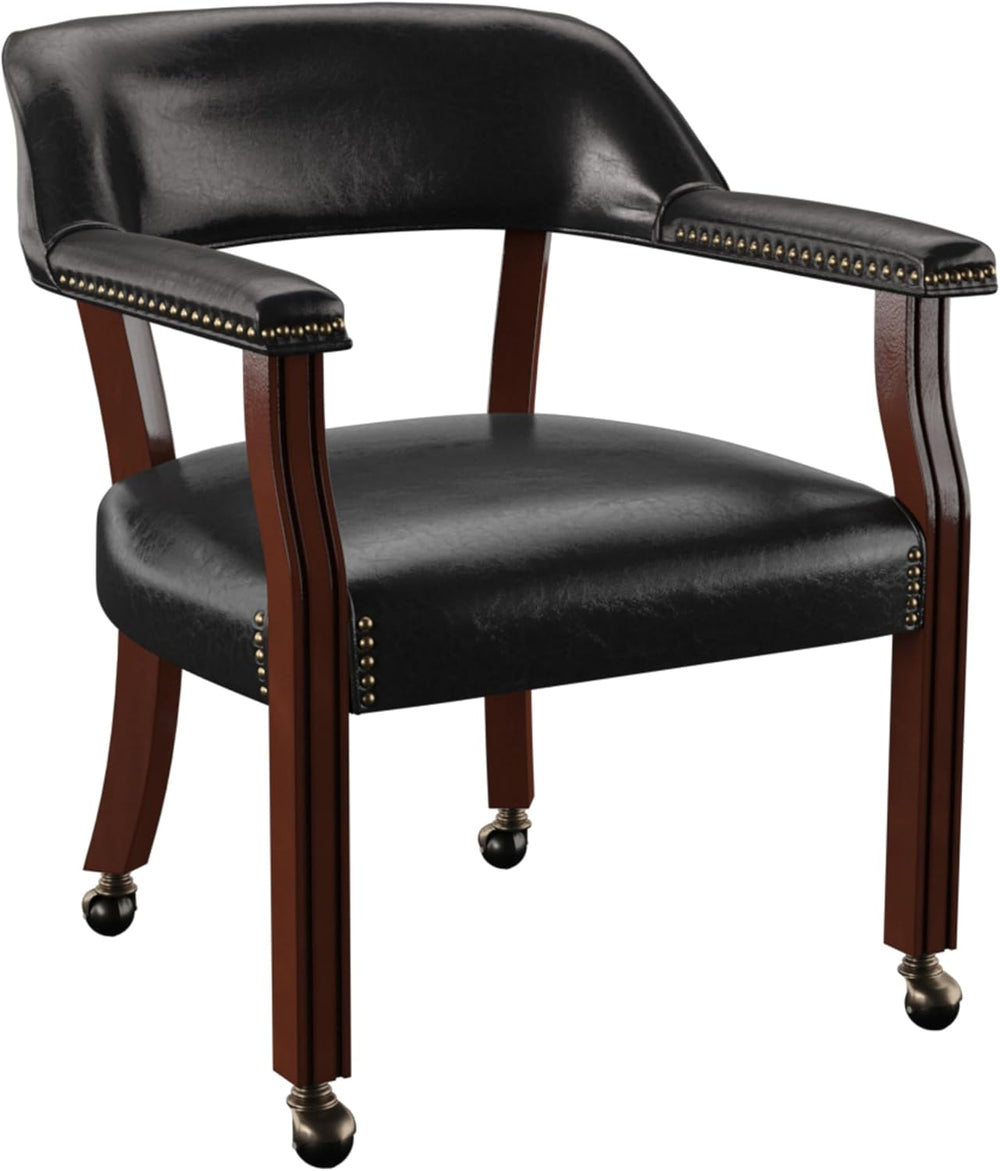 Steve Silver Furniture Tournament Arm Dining Chair with Casters, Upholstered ...