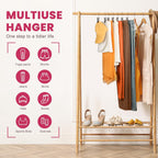 50 Pack Pants Hangers with Clip,Legging Organizer for Closet Hanging, Space Saving Yoga Pants Hangers Clip Hangers Closet Organization,Closet Organizers and Storage for Jeans,Shorts,Skirts,Hats