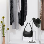 4 PCS Handbag Display Stands Adjustable Purse Display Stand Stainless Steel Double Hook Bag Display Stand Holder for Home Boutiques Store Counter Retail, Silver