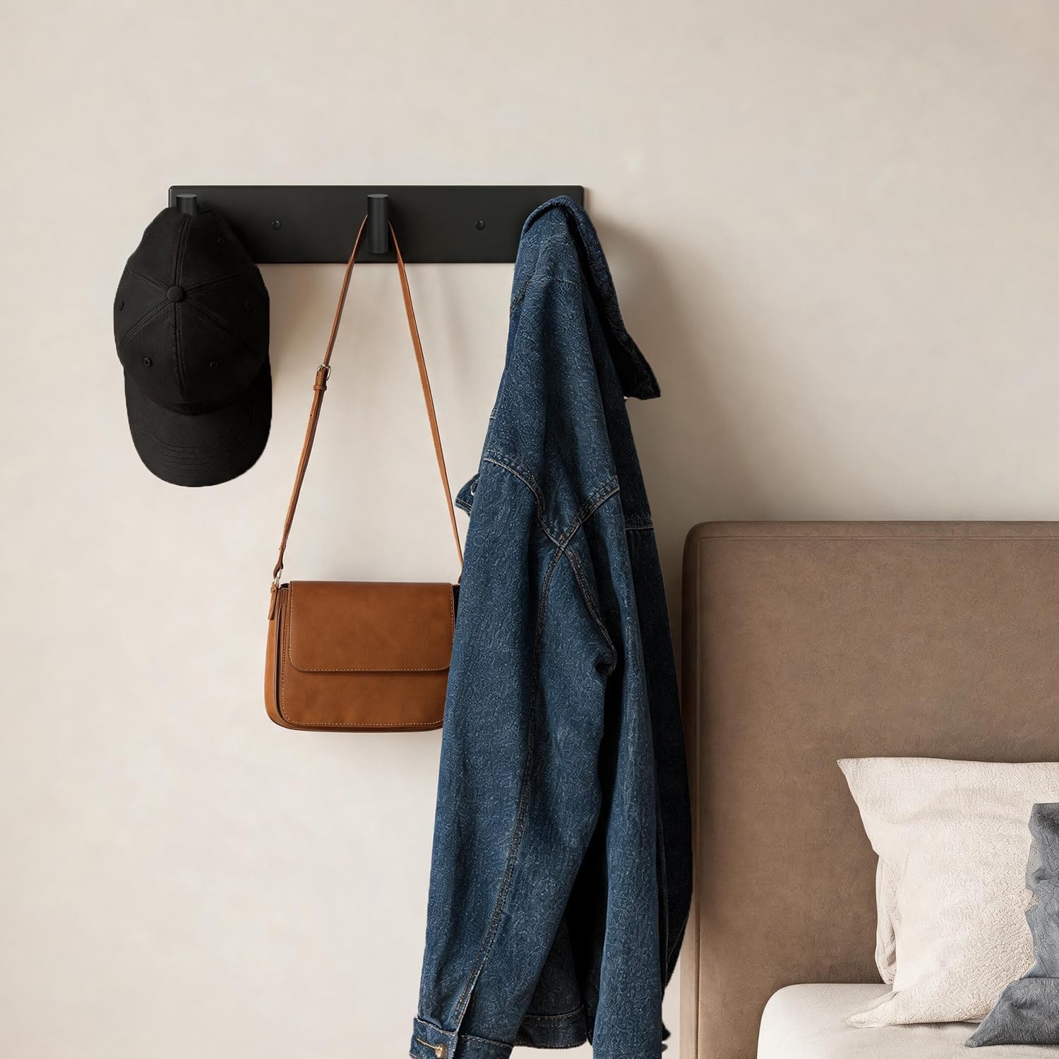 2 Pack Coat Rack Wall Mount-3 Coat Hooks, 16in Stainless Steel | for Bedroom Kitchen Hotel Office