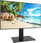 Universal Swivel TV Stand/Base Table Top TV Stand for 13 to 39 inch TVs with 100 Degree Swivel, 4 Level Height Adjustable, Heavy Duty Tempered Glass Base, Holds up to 88lbs, HT07B-002