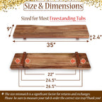 Premium 1.2IN Thickened Board Acacia Wood Bathtub Tray Caddy with Adjustable Legs, Minimalistic Design Bath Tray for Tub, Bathtub Accessories, Fits Most Bath Tubs, Idea for Women