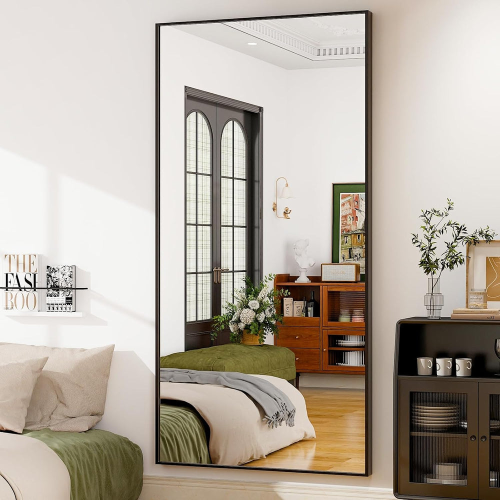 76"x34" Full Length Mirror Large Rectangle Full Body Mirror, Black