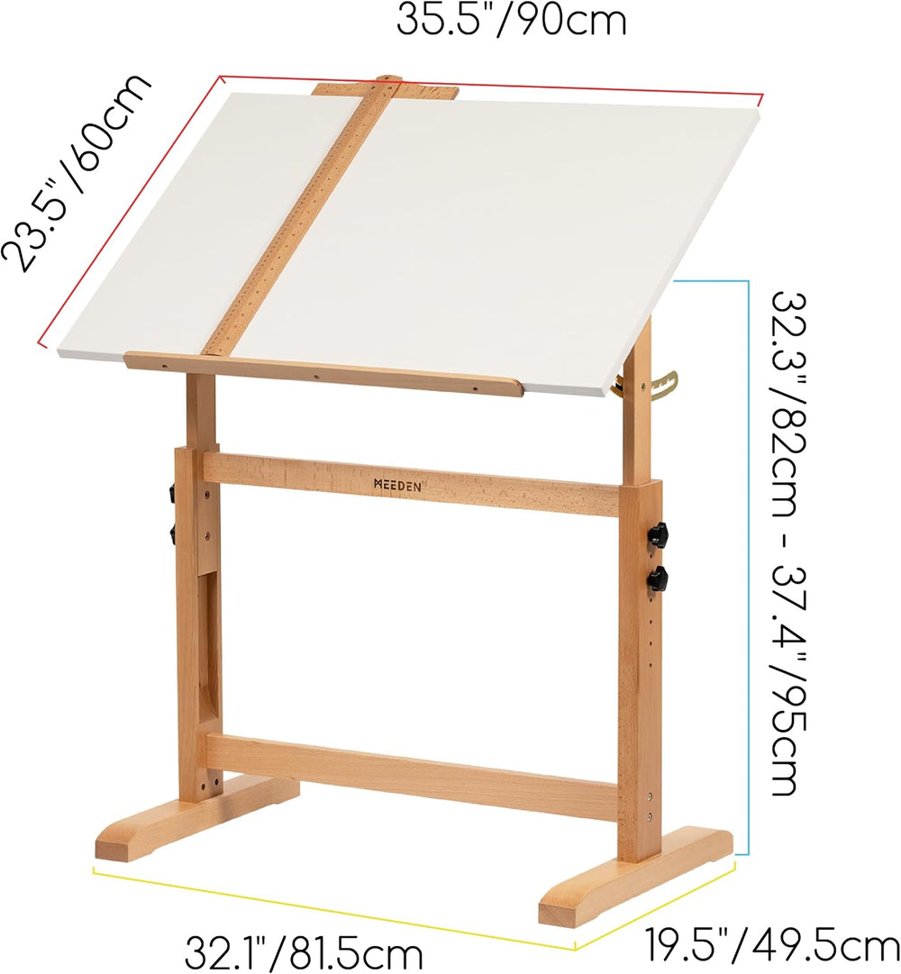 MEEDEN White Adjustable Drafting Table: 35.5" x 23.5" Art Drawing D...