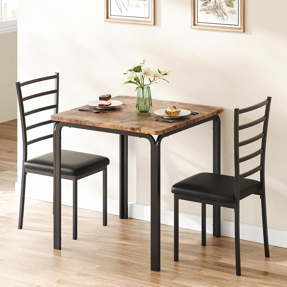 GarveeHome 3-Piece Kitchen Dining Room Table Chair Set for Small Space, Indoo...