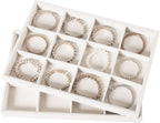Coward 2PC Stackable 12 Grids Jewelry Organizer Tray Bracelet Display Stand for Selling Velvet Necklace Holder Earring Box Storage (12grid+12grid)