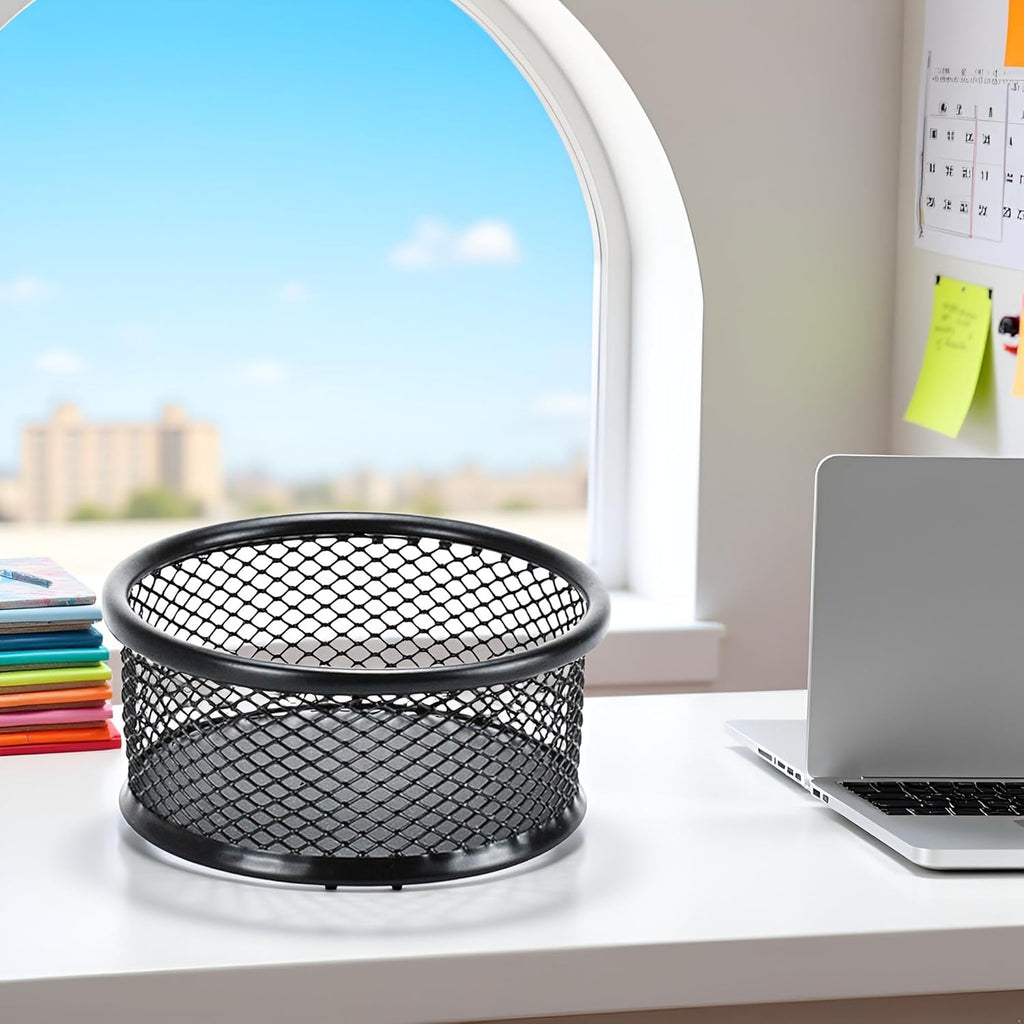 1Pc Black Metal Paper Clip Holder Mesh Paperclip Bowl Binder Clip Dispenser Desk Bobby Pin Container Organizer for Home Office Classroom School,Paper Clip Holders,Desk Supplies Holders and Dispensers