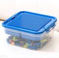 Storage Organizer Bins for Lego, Building Blocks Storage with Building Baseplate Lid, Storage Containers for Building Brick Storage Plastic Stackable Organizer Bin