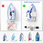 ORLESS Metal Large Ironing Board Holder Wall Mount, Ironing Board Hanger, Iron Board Holder, Iron Board Hook Wall Mount, for Laundry Rooms (White)